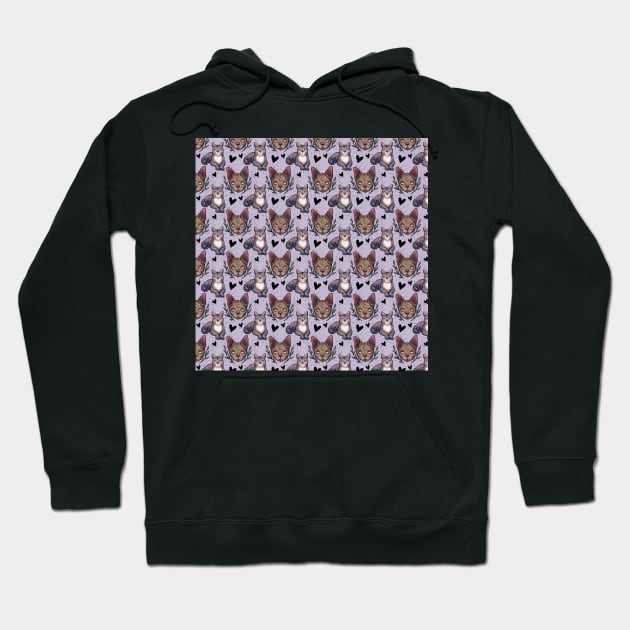 Mystical catpattern design Hoodie by Ley Guth Art